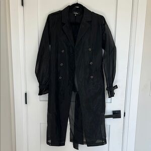 Black Sheer Trench Coat